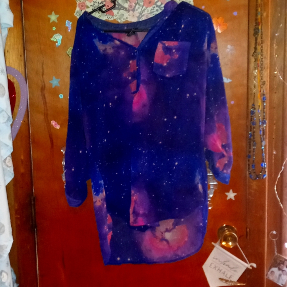 Rue 21 Galaxy chiffon half sleeved blouse size XL